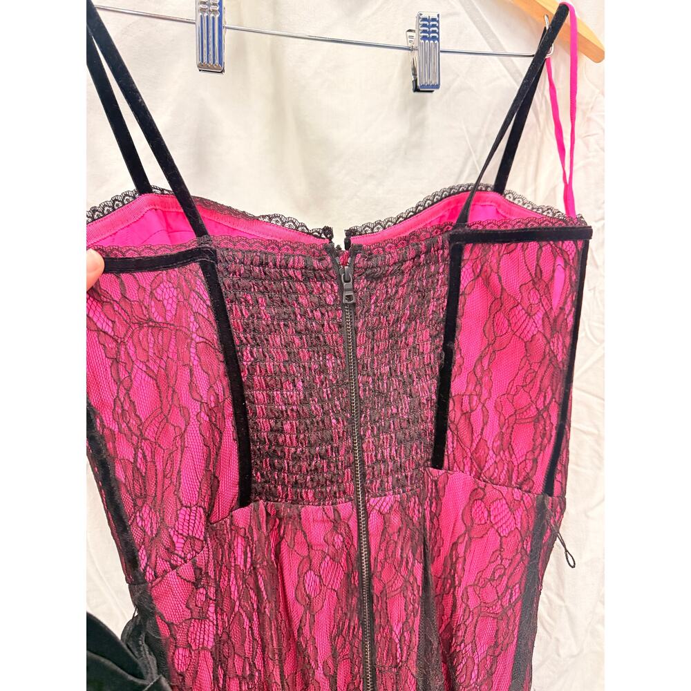 Alice + Olivia NEW Black Hot Wild Pink Chantil Lace Corset Mini Dress US 4 $695 - Picture 7 of 8